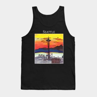 Seattle sunset looking towards Puget Sound from Capitol Hill Tank Top